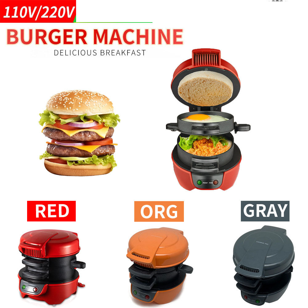Electric Burger Maker & Sandwich Machine | 800W Breakfast Maker for Burgers, Omelets & Sandwiches