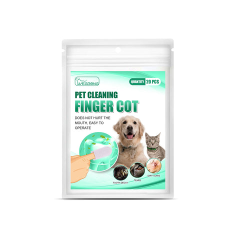 Pet Tooth Cleaning Finger Wipes for Dogs & Cats, Dental & Ear Cleaning Finger Sleeves