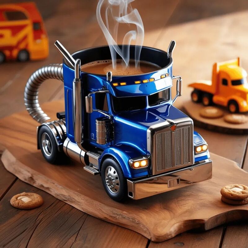 Truck Design Coffee Mug 11oz – Creative Semi-Truck Coffee Cup for Truck Lovers