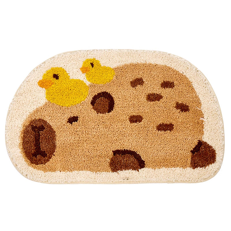 Plush toilet bathroom door anti slip imitation cashmere carpet bathroom floor mat