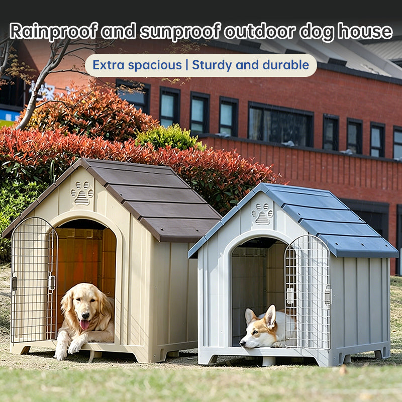 Heavy Duty Outdoor Dog House | Waterproof Insulated Pet Shelter Kennel for Dogs