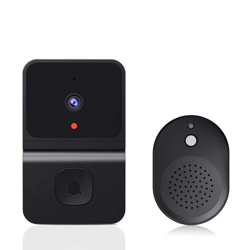 Smart Wireless WiFi Video Doorbell with Camera, Rechargeable Battery, Two-Way Audio, Ulook App, Black/White