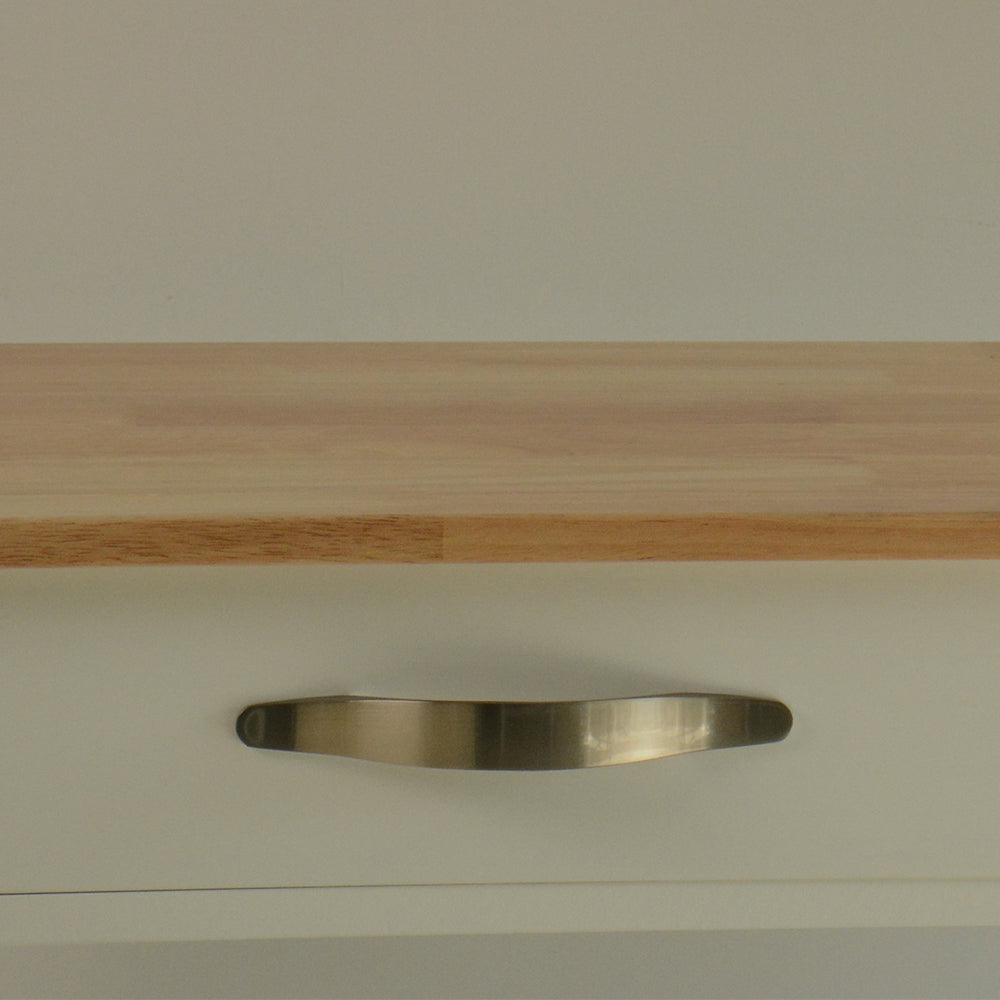 Mobile Kitchen Island Cart with Storage | Rolling Kitchen Cabinet with Rubber Wood Top & Drawers