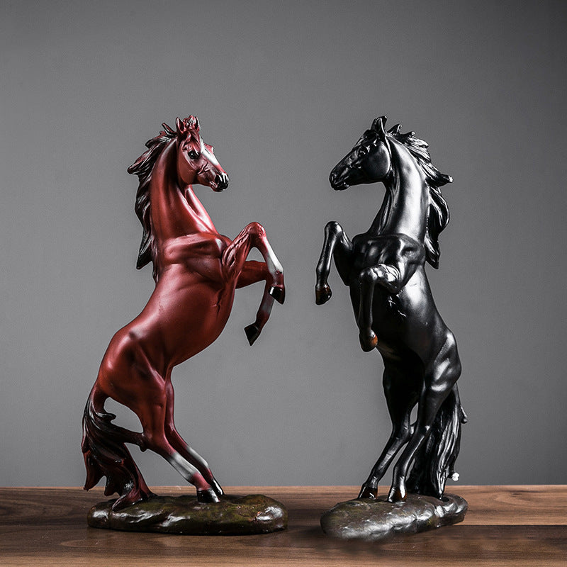 Modern Resin Horse Statue | European Style Decorative Ornament for Home & Office