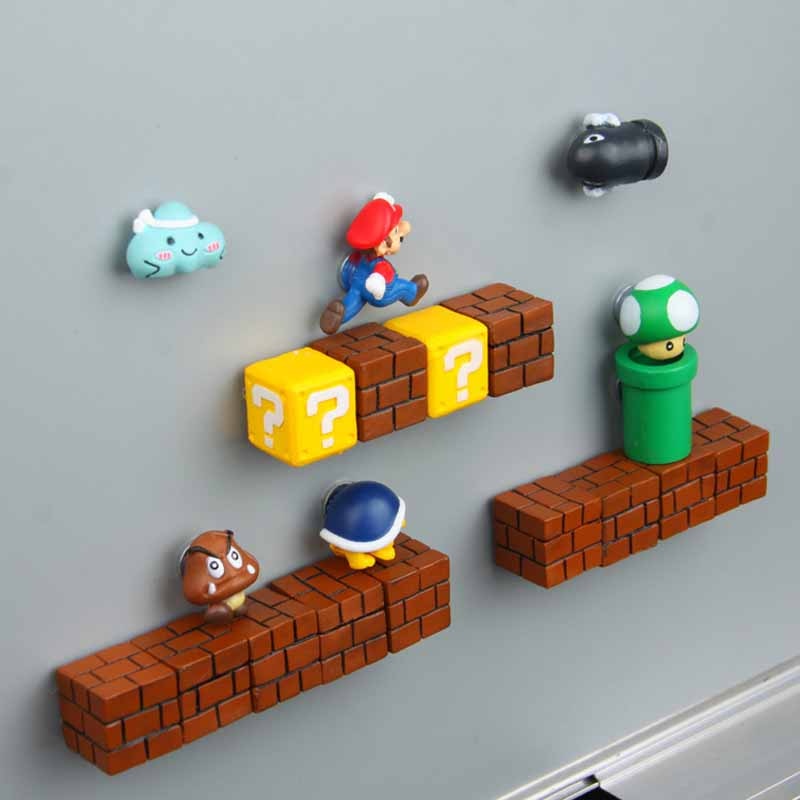 3D Super Mario Fridge Magnets | Cute PVC Cartoon Figurines for Kids Home Decoration