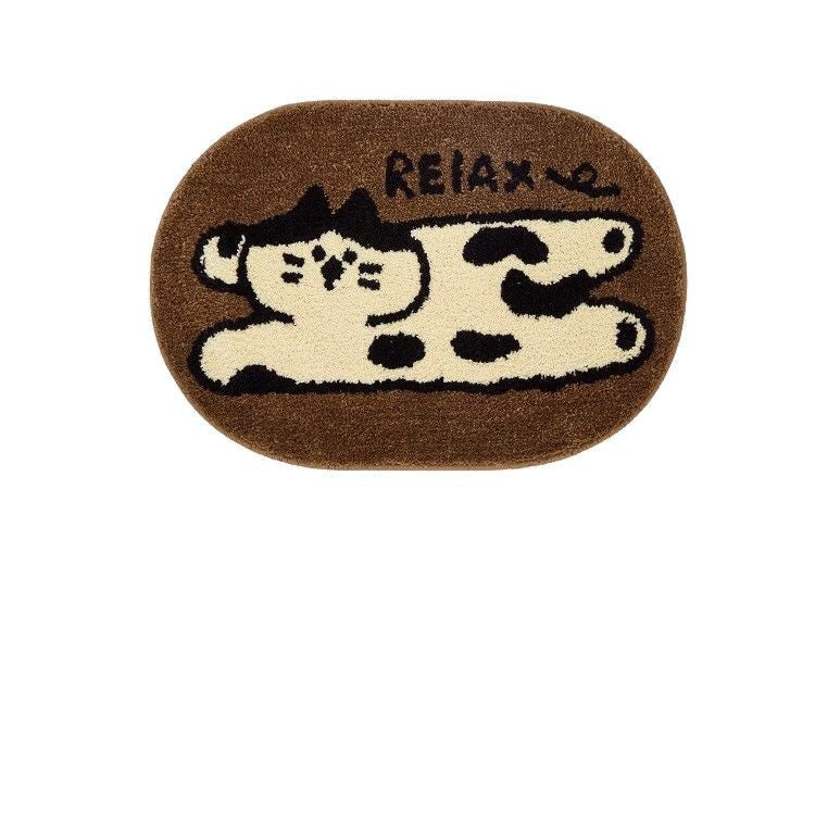 Plush toilet bathroom door anti slip imitation cashmere carpet bathroom floor mat