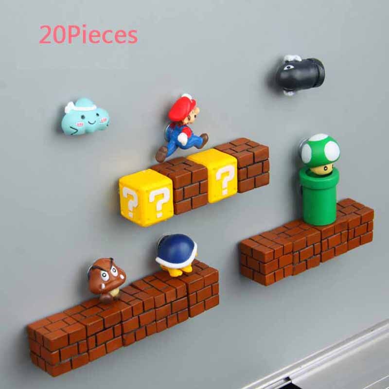 3D Super Mario Fridge Magnets | Cute PVC Cartoon Figurines for Kids Home Decoration