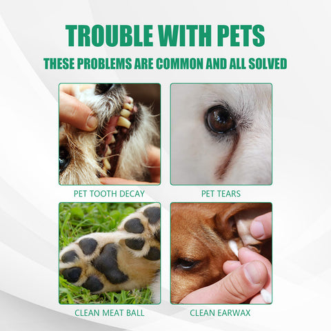 Pet Tooth Cleaning Finger Wipes for Dogs & Cats, Dental & Ear Cleaning Finger Sleeves