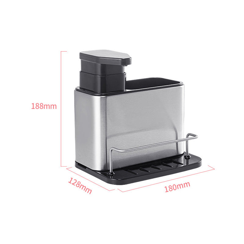 Kitchen Dishwasher Storage Rack with Soap Dispenser | Sink Organizer for Dish Soap & Sponge