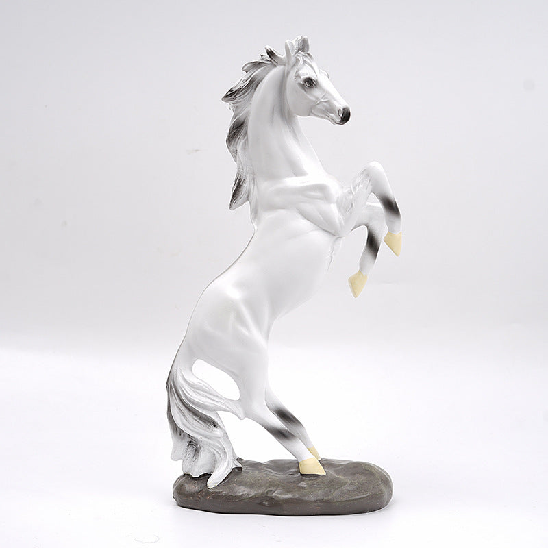 Modern Resin Horse Statue | European Style Decorative Ornament for Home & Office
