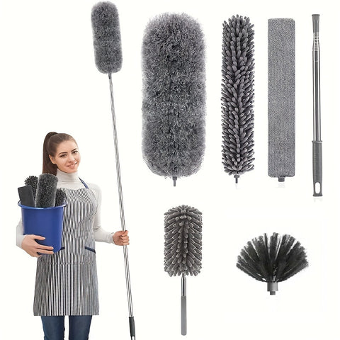 Extendable Microfiber Duster, Telescopic Ceiling & Home Dust Cleaner, Flexible Long Reach Cleaning Tool