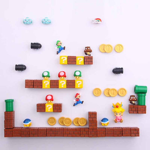 3D Super Mario Fridge Magnets | Cute PVC Cartoon Figurines for Kids Home Decoration