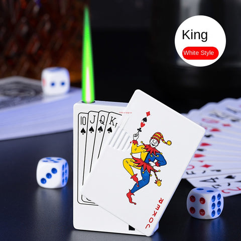 Money Checker Poker Flush Windproof Lighter | Refillable Butane Pocket Lighter with UV Light
