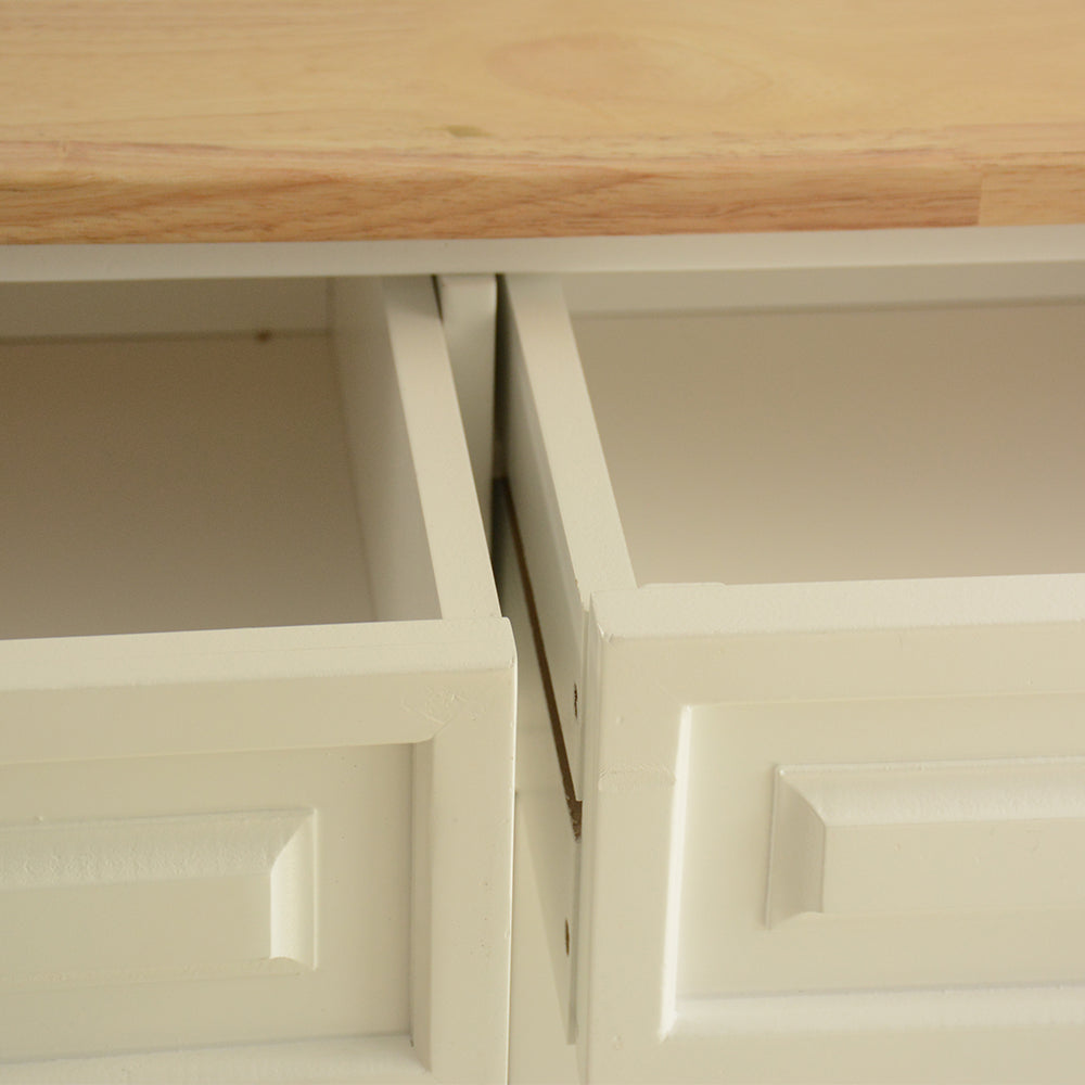 Mobile Kitchen Island Cart with Storage | Rolling Kitchen Cabinet with Rubber Wood Top & Drawers