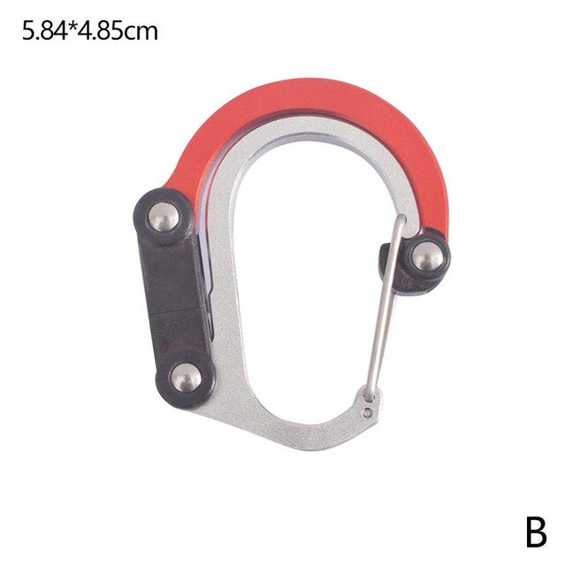 D-Type Aluminum Alloy Carabiner Clip, Multi-Function Keychain Hook, Outdoor Camping Hanging Buckle