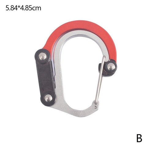 D-Type Aluminum Alloy Carabiner Clip, Multi-Function Keychain Hook, Outdoor Camping Hanging Buckle