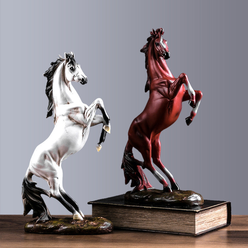 Modern Resin Horse Statue | European Style Decorative Ornament for Home & Office