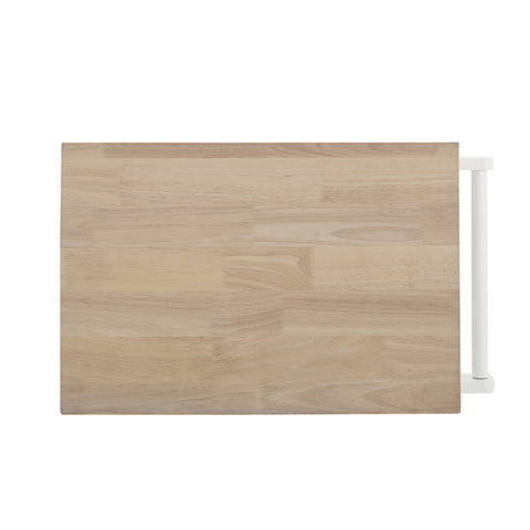 Modern Kitchen Cart with Storage | Rolling Kitchen Island Cart with Rubber Wood Top & Shelves