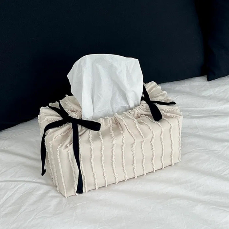 Korean Style Living Room Tissue Box Cover - Cake Design Decorative Fabric Holder, Cute Home Decor for Girls