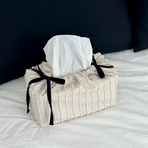 Korean Style Living Room Tissue Box Cover - Cake Design Decorative Fabric Holder, Cute Home Decor for Girls