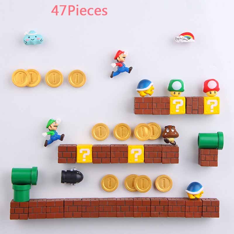 3D Super Mario Fridge Magnets | Cute PVC Cartoon Figurines for Kids Home Decoration
