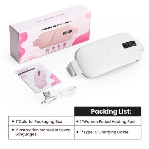 Wireless Heat Therapy Massage Belt | Portable Heating Belt with Vibration & USB-C Rechargeable
