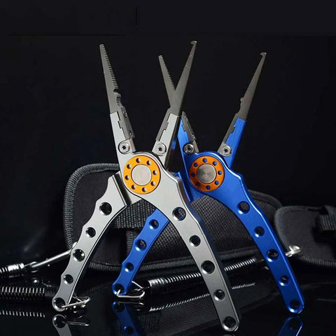 Aluminum Fishing Pliers with Line Cutter & Hook Remover, Multifunction Fishing Tool, Blue or White