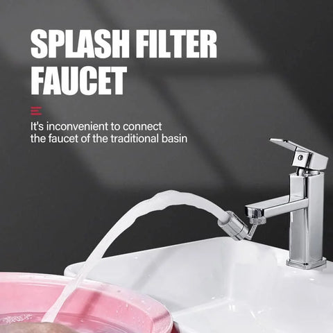 720° Universal Faucet Extender | Rotating Splash Filter Water Saving Tap Nozzle