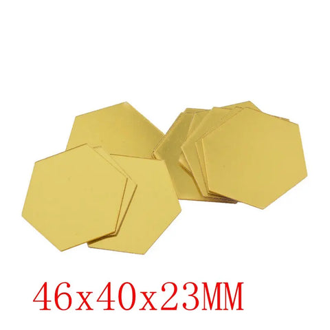 3D Hexagon Acrylic Mirror Wall Stickers | DIY Decorative Mirror Tiles for Home Decor