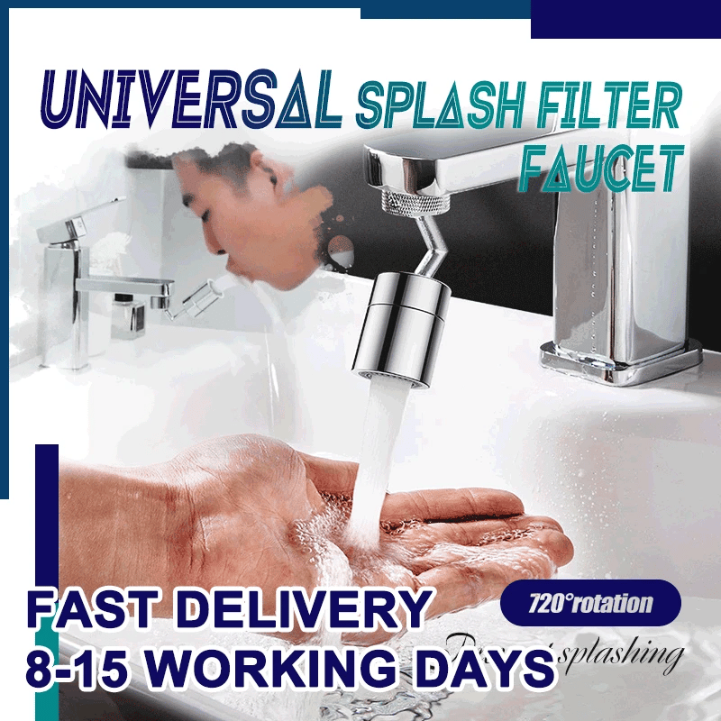 720° Universal Faucet Extender | Rotating Splash Filter Water Saving Tap Nozzle