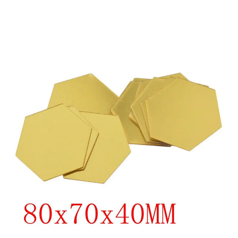 3D Hexagon Acrylic Mirror Wall Stickers | DIY Decorative Mirror Tiles for Home Decor