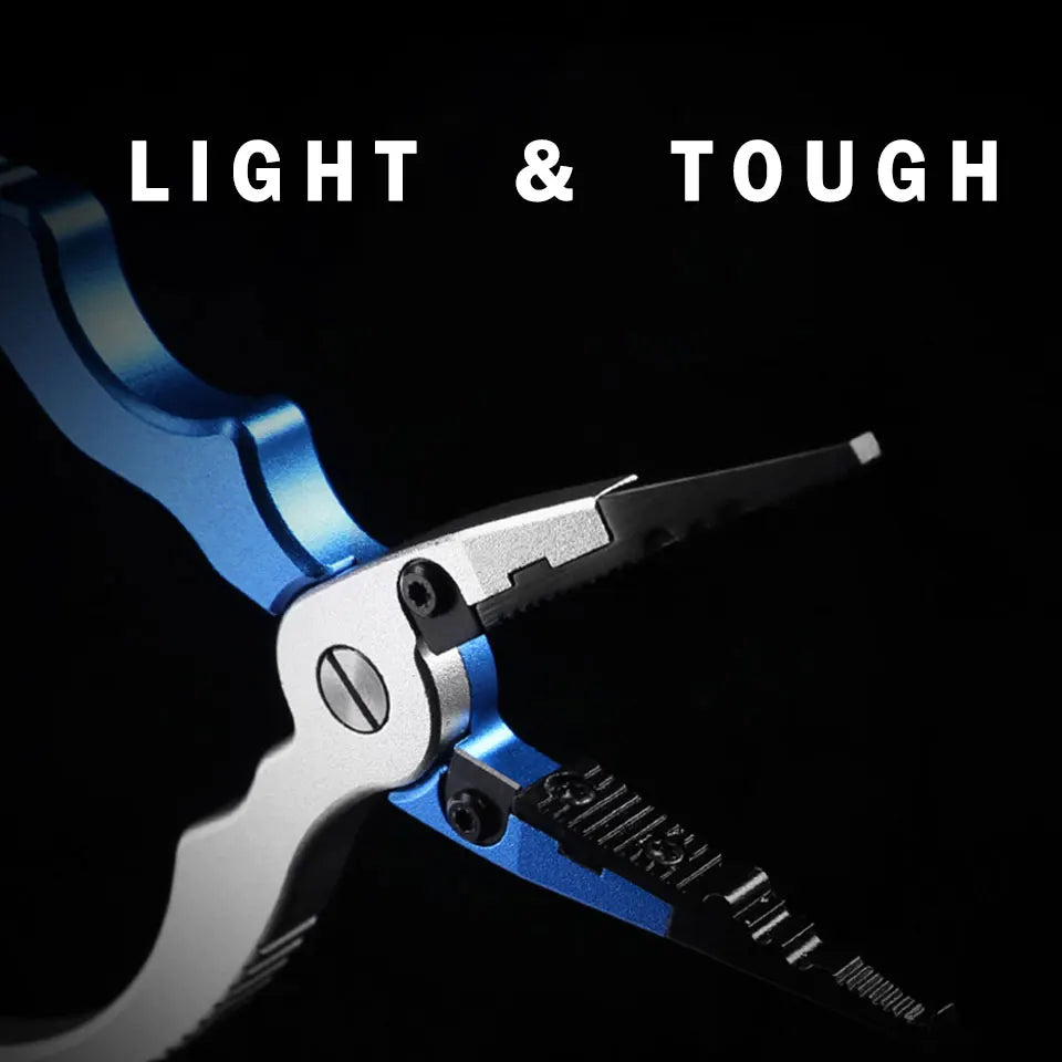 Aluminum Fishing Pliers with Line Cutter & Hook Remover, Multifunction Fishing Tool, Blue or White