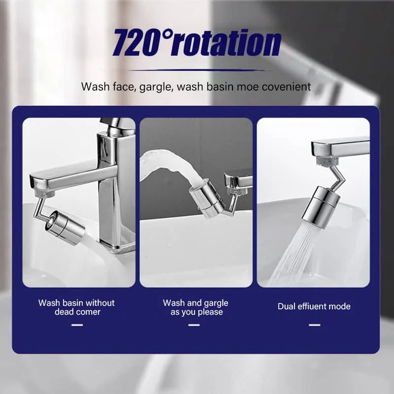 720° Universal Faucet Extender | Rotating Splash Filter Water Saving Tap Nozzle